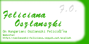 feliciana oszlanszki business card